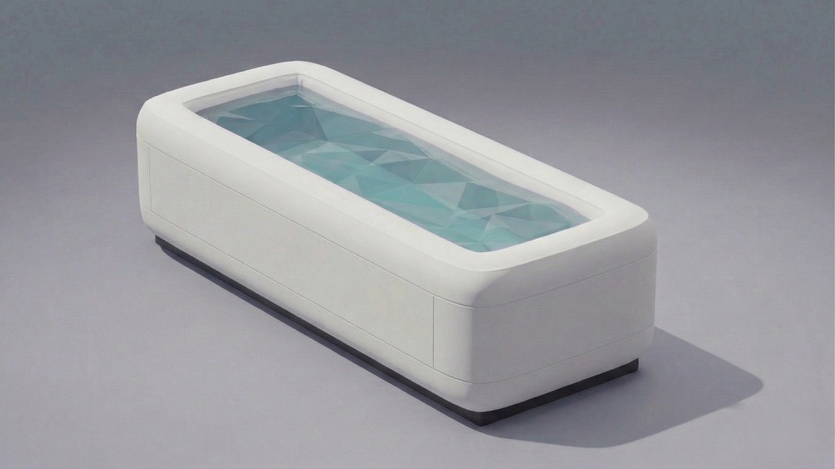 Rectangular inflatable cold plunge tub without chiller