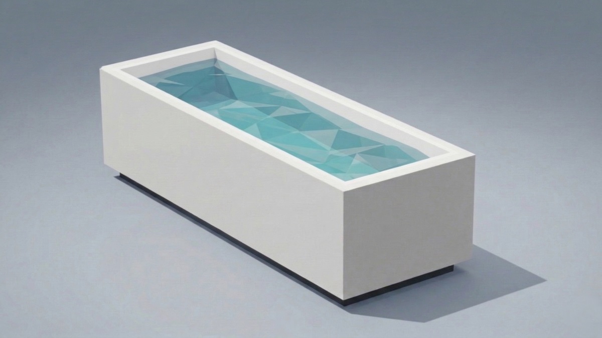 Rectangular rigid cold plunge tub without chiller